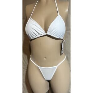 SHERRYLO Brazilian Bikini Thong Swimsuit for Women String Micro Mesh Bottom , M